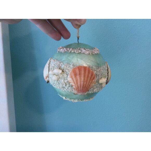 Nautical Seashell Christmas Ornament Ball Handmade - Picture 2 of 8